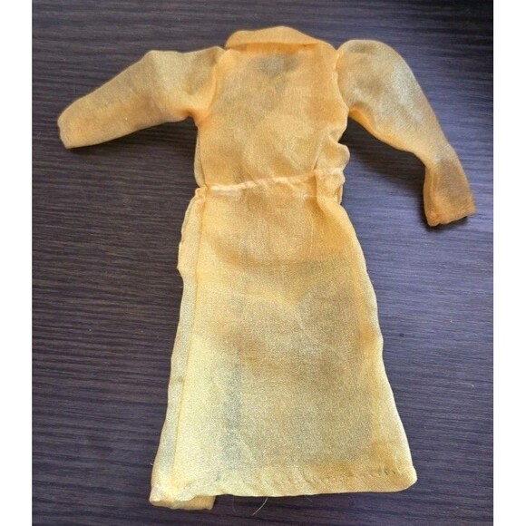 Vintage 70s? 80s?Barbie? Clone Mod? Sheer Yellow Coat Delicate Full Body Length - Picture 5 of 8